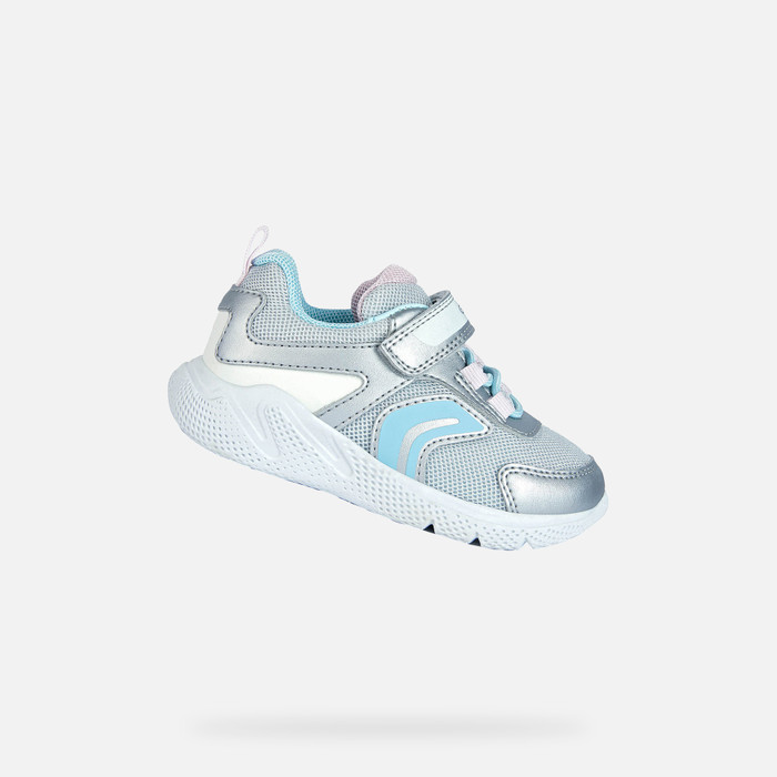 SPRINTYE: Baby Girl's Silver Low Top Sneakers | Geox ®