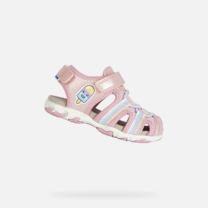 Fleksibel Bred rækkevidde ekskrementer Geox® FLAFFEE: Baby Girl's Pink Closed Toe Sandals | Geox ® SS23