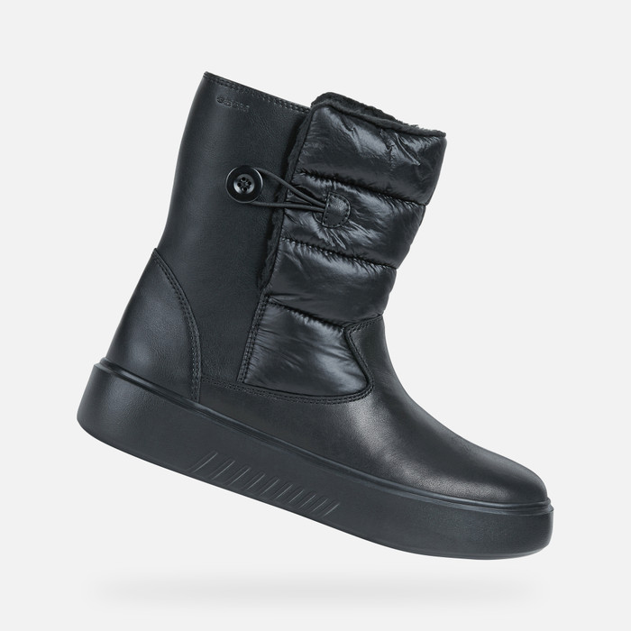 NHENBUS: Women's Black Flat Ankle Boots | FW22 Geox®