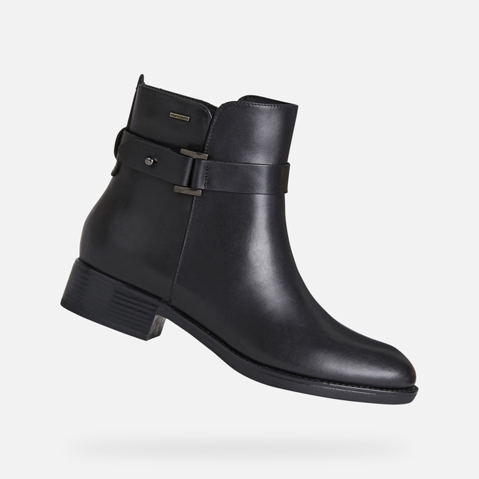 ABX: Women's Black Ankle Boots | Geox®