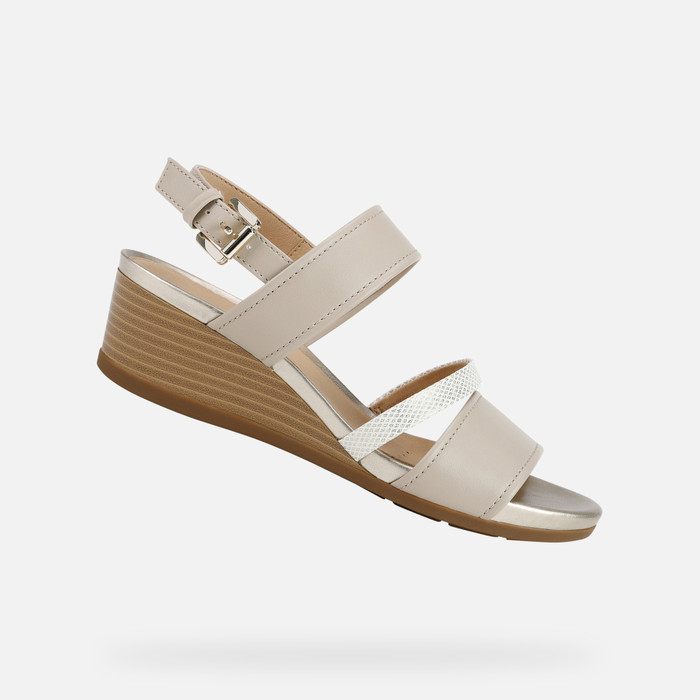 Philosophical Dictate Crush Geox® MARYKARMEN Woman: Beige Sandals | Geox®