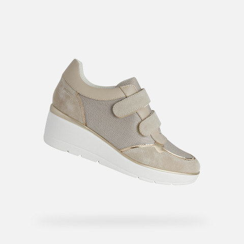 Geox ILDE Women S Taupe Low Top Sneakers Geox