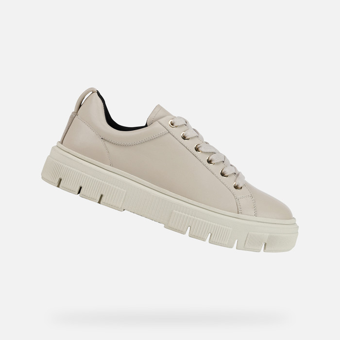 Geox® ISOTTE: Light taupe Lace-Up Shoes FW22 Geox®