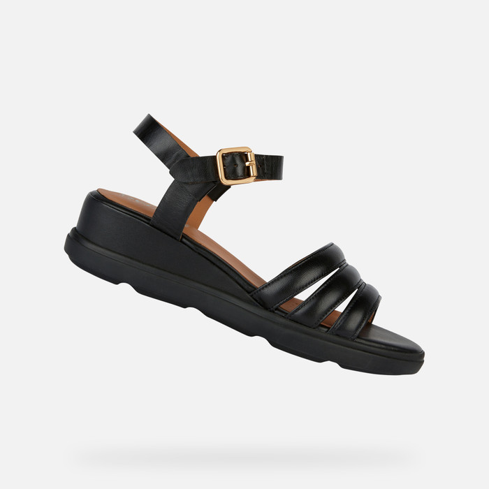 Geox® PISA: Women's Black Wedge Sandals Geox ® Online