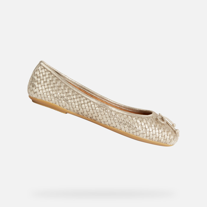 Brace nyhed Af Gud Geox® PALMARIA: Women's Gold Leather Ballerina Flats | Geox ® Online Store