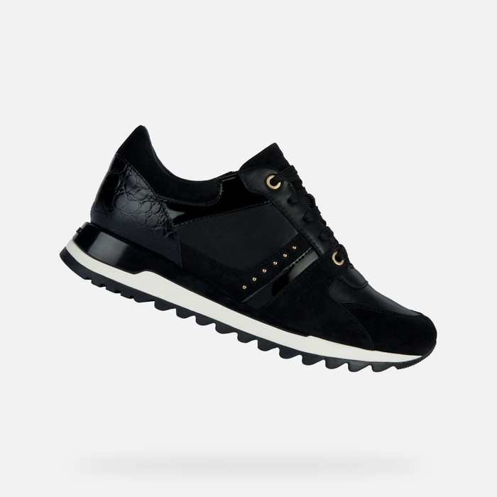 Baskets / sneakers Femme Noir Geox : Baskets / Sneakers . Besson Chaussures