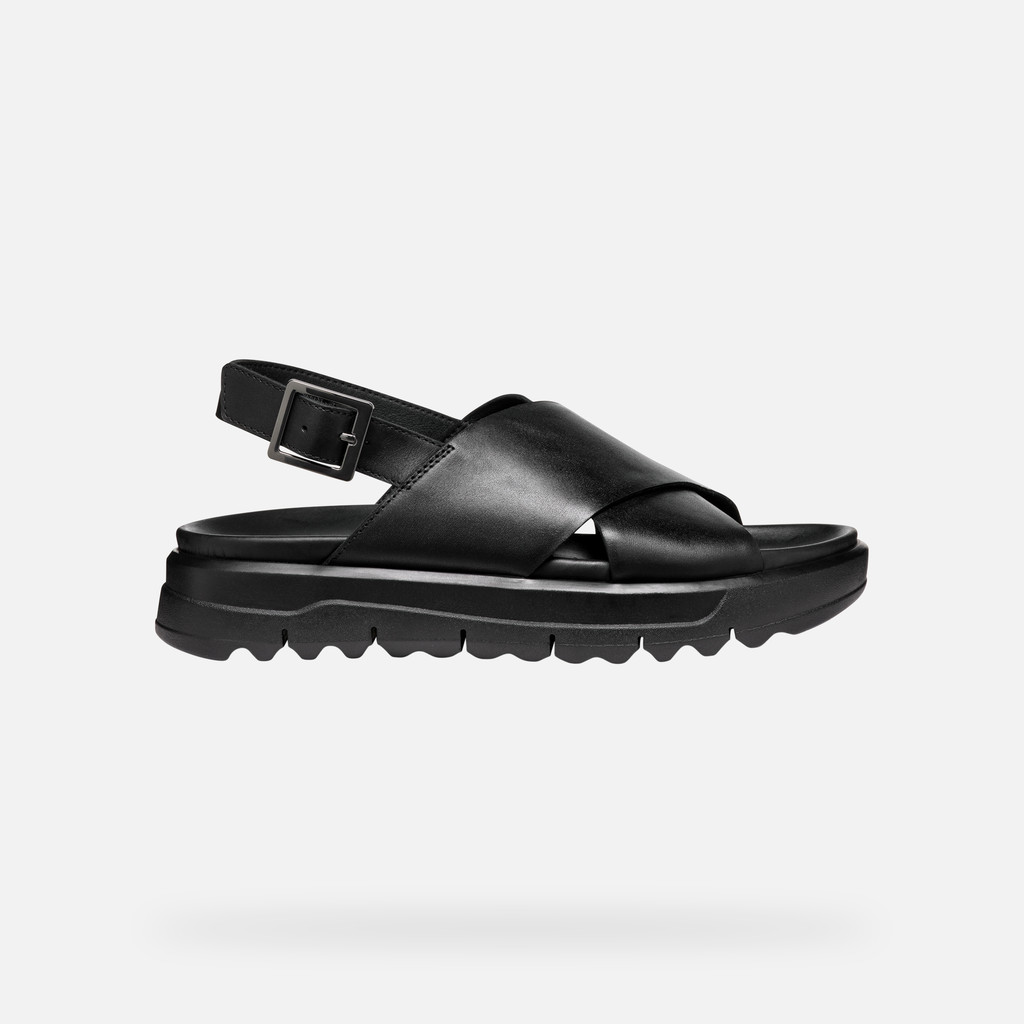 Geox XAND 2 1S WOMAN Black Flat Sandals Geox