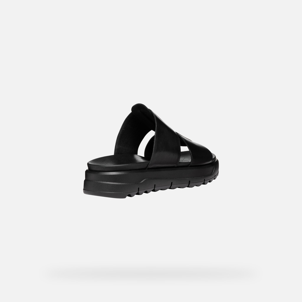 Geox Xand S Woman Black Slides Shoes Geox