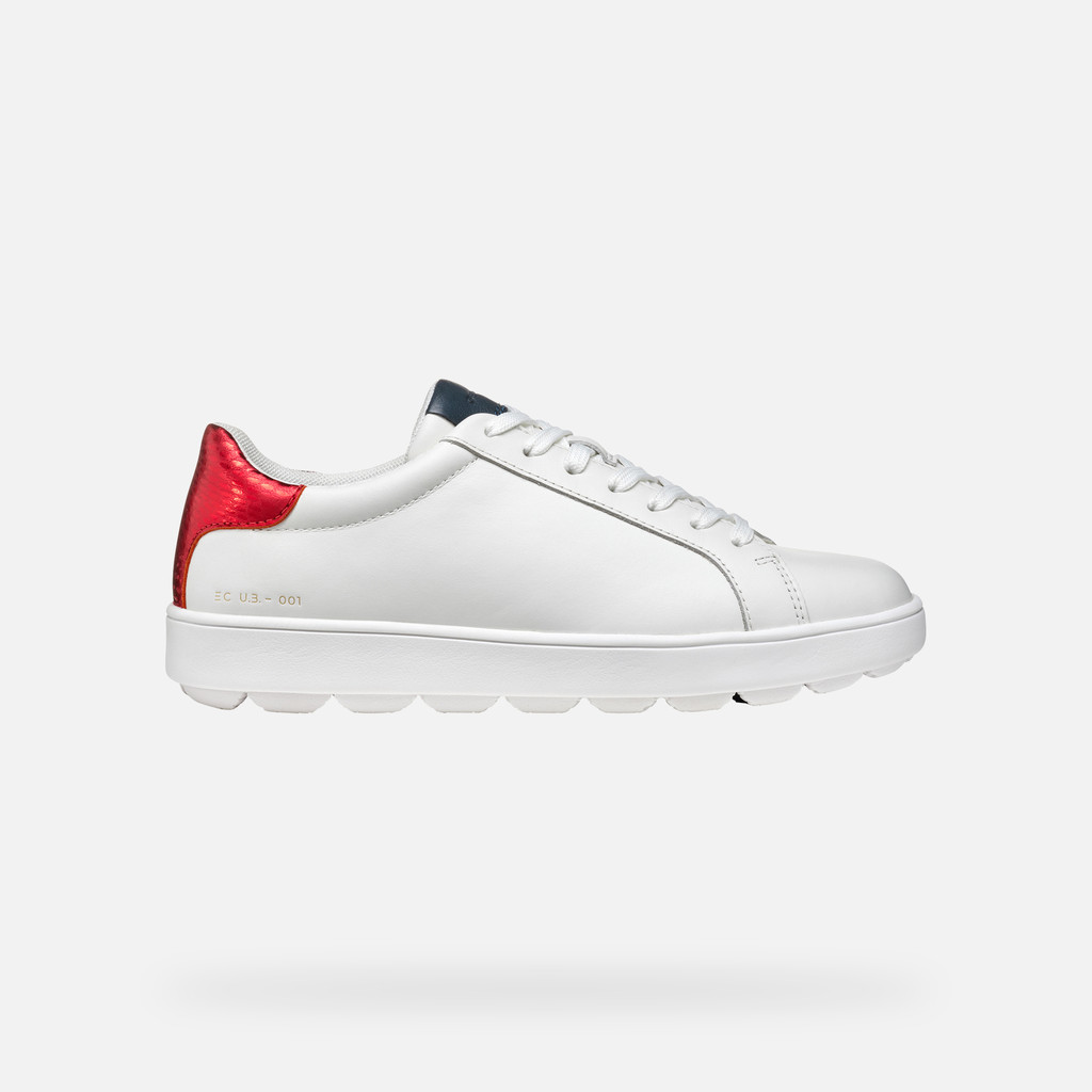 GEOX Spherica Ecub-1 Femme Blanc/bleu Marine/rouge