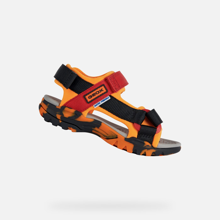 Geox® BOREALIS: Junior Boy\'s Orange Open Sandals | Geox ® Online
