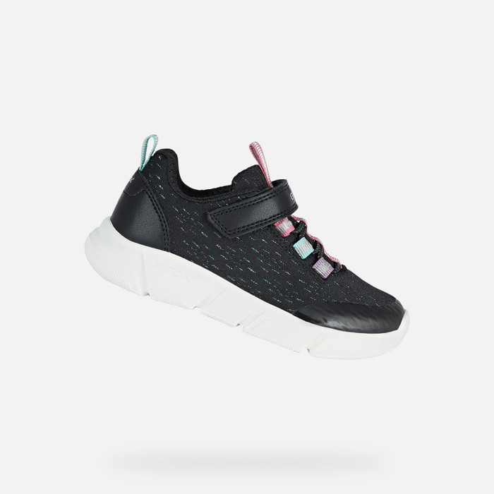 Geox® ARIL Girl's Black Low Top Sneakers FW22 Geox®