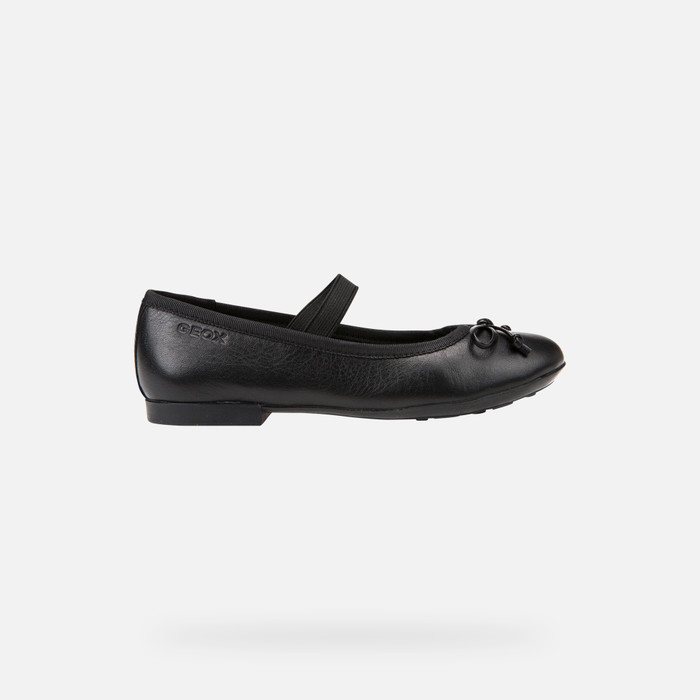 Geox® PLIE': Girl's Black Leather Ballerina |