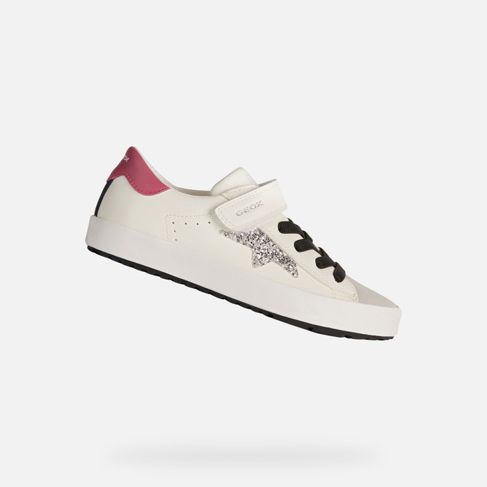 Geox® KILWI: Junior Girl's White Top Sneakers | ® SS23