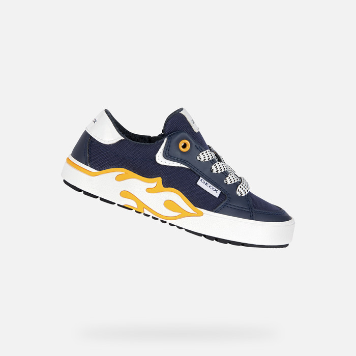 Geox® ALPHABEET: Junior Boy's Navy Low Top Sneakers Geox ® Online