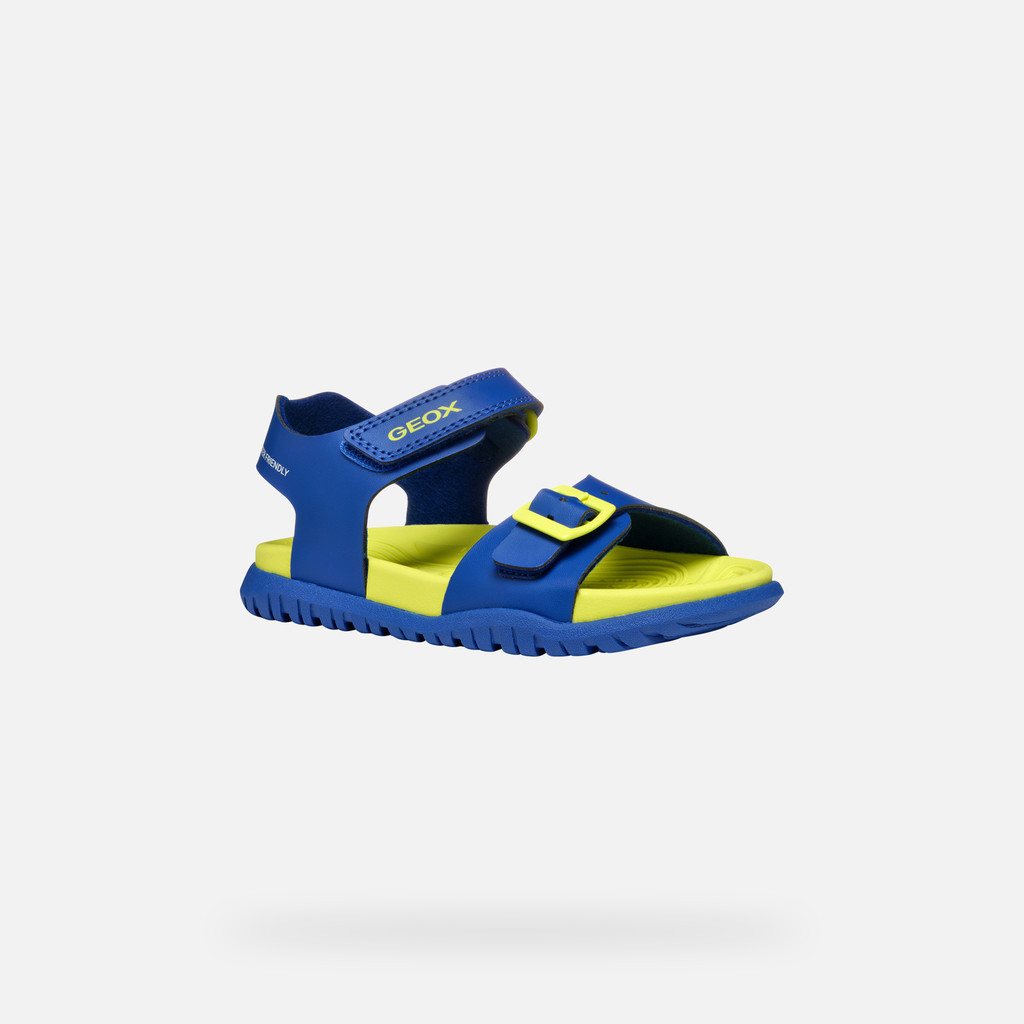 GEOX Sandal Fusbetto Junior Bleu Roi/jaune Fluo