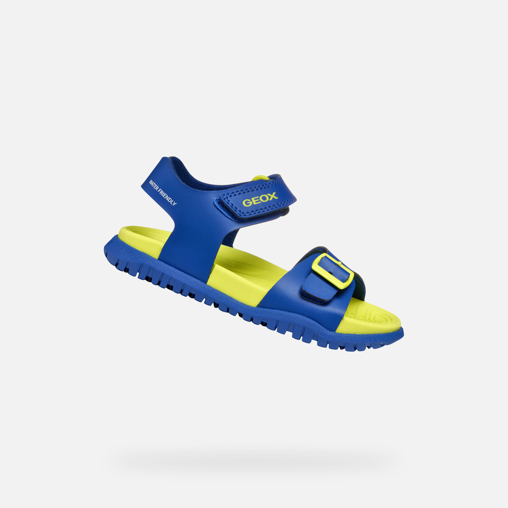 GEOX Sandal Fusbetto Junior Bleu Roi/jaune Fluo
