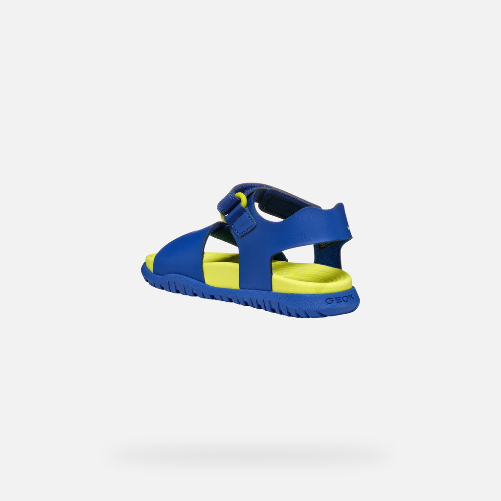 GEOX Sandal Fusbetto Junior Bleu Roi/jaune Fluo