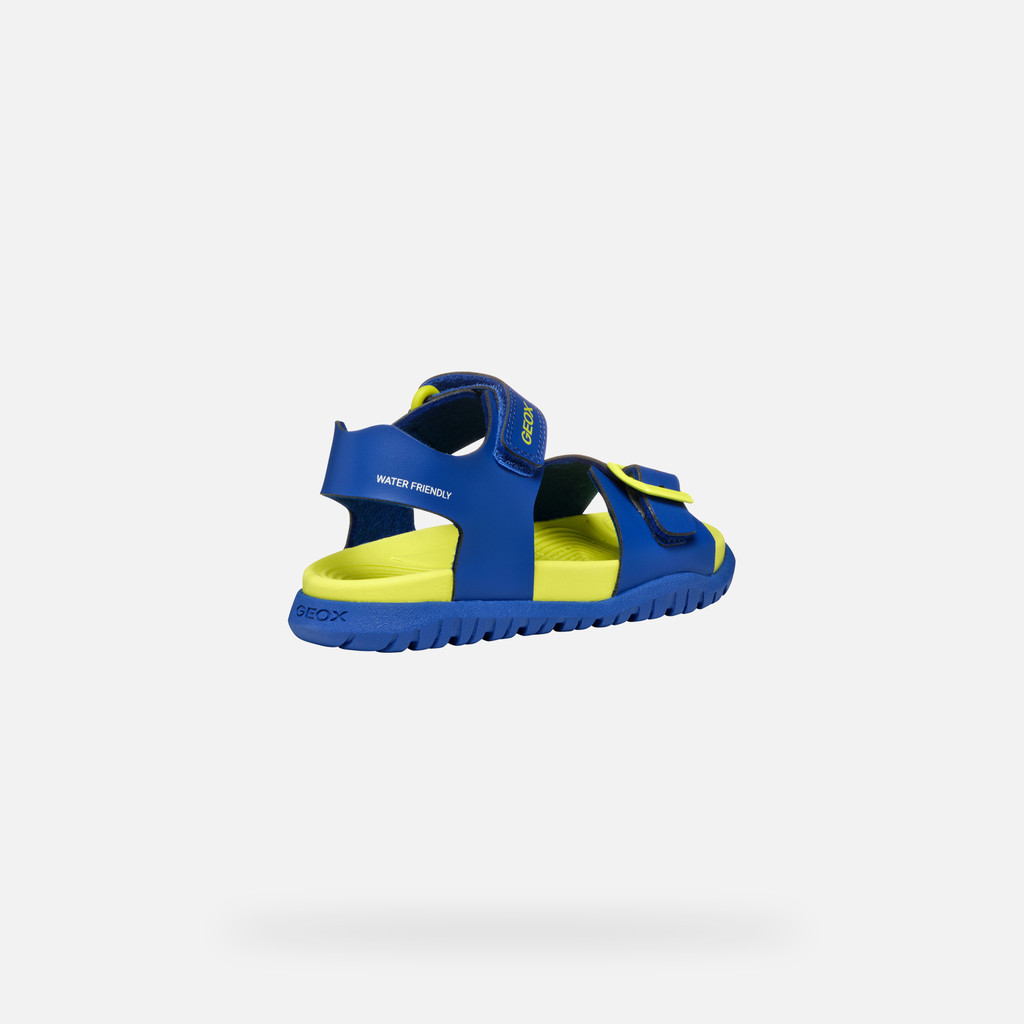 GEOX Sandal Fusbetto Junior Bleu Roi/jaune Fluo