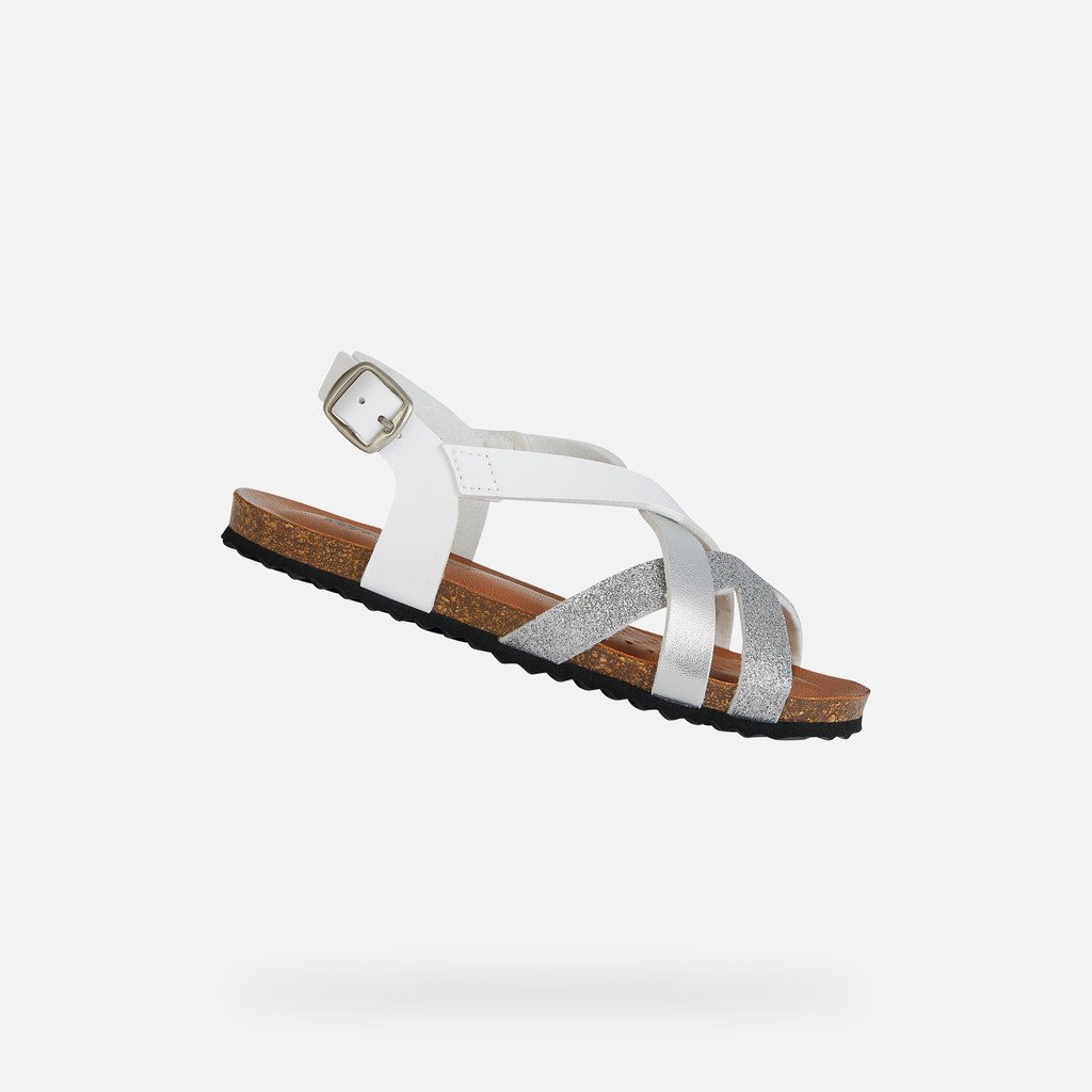 Geox® CHILENE: Junior Girl's white Open Sandals