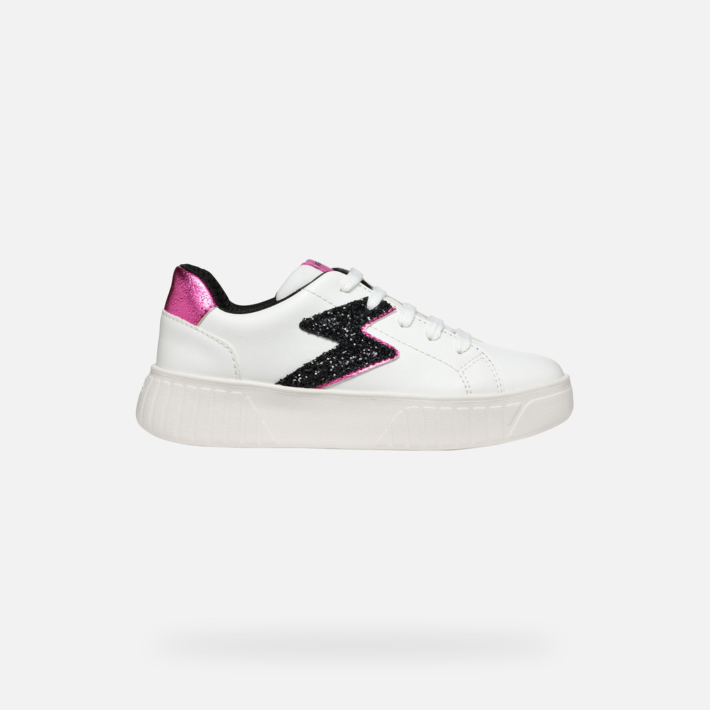 GEOX Mikiroshi Fille Blanc/fuchsia Foncé