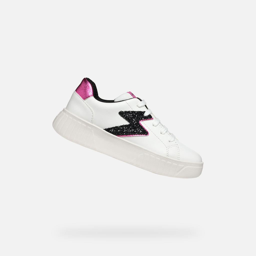 GEOX Mikiroshi Fille Blanc/fuchsia Foncé