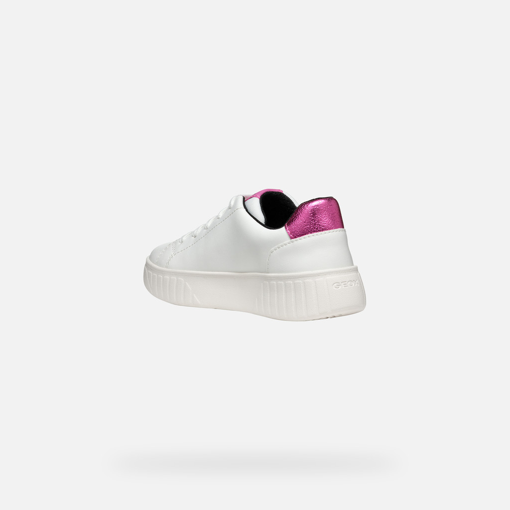 GEOX Mikiroshi Fille Blanc/fuchsia Foncé