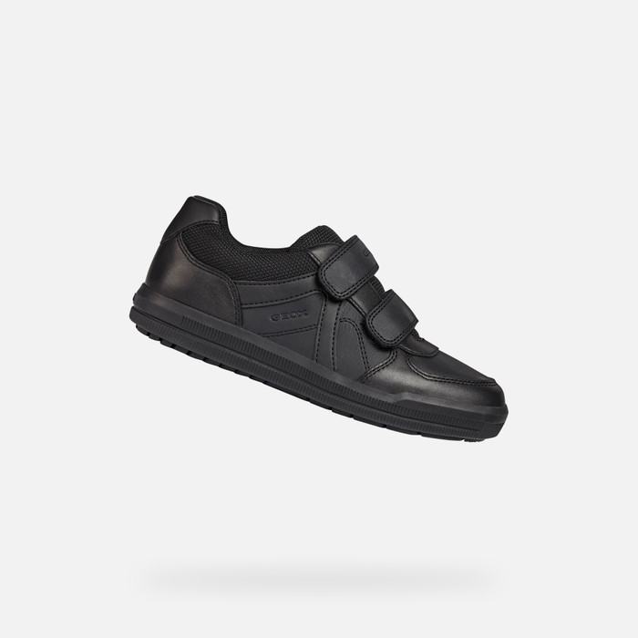 Noche Telégrafo Obediente Geox® ARZACH: Zapatos Con Velcro Negros Niños | Geox® Uniform