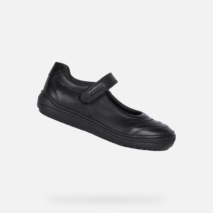 Geox® HADRIEL: Black Leather Ballerina Flats | Geox®