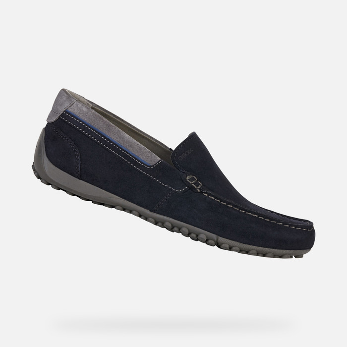 Geox® SNAKE Man: Navy Loafers | Geox®