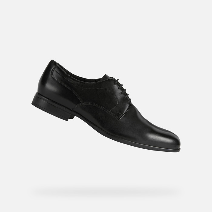 Conceder Excelente Escalera Geox® IACOPO: Men's Black Leather Shoes | Geox ® SS23