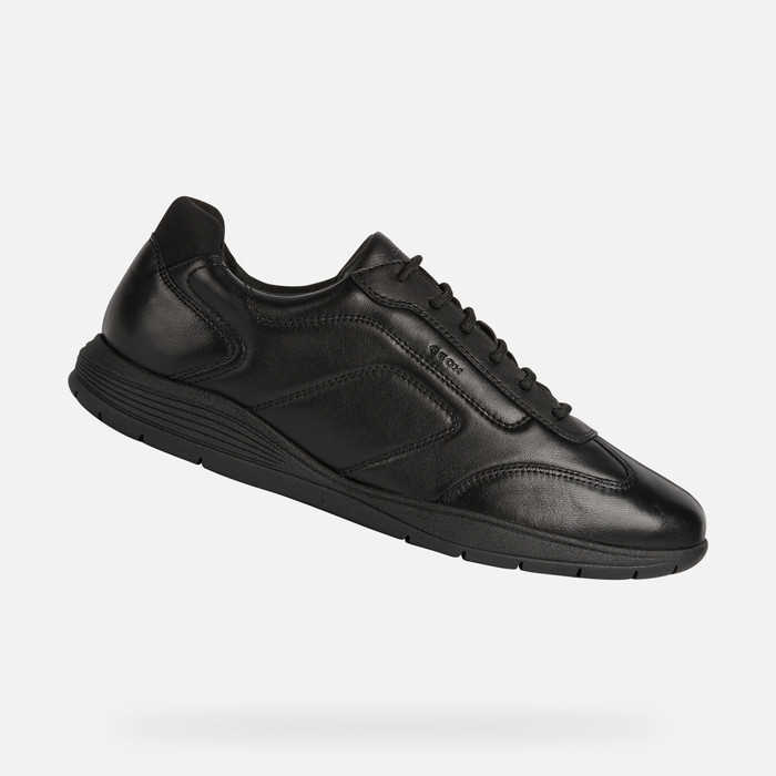 Grafico rompecabezas Escarchado Geox® SPHERICA EC2: Men's Black Leather Shoes | Geox ® Online Store
