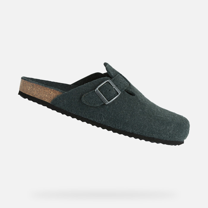 Oneffenheden Verbinding Wasserette Geox® GHITA: Men's Forest green Slides Shoes | FW22 Geox®