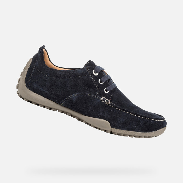 Geox® DRIVE SNAKE: Navy Suede Loafers Geox ®