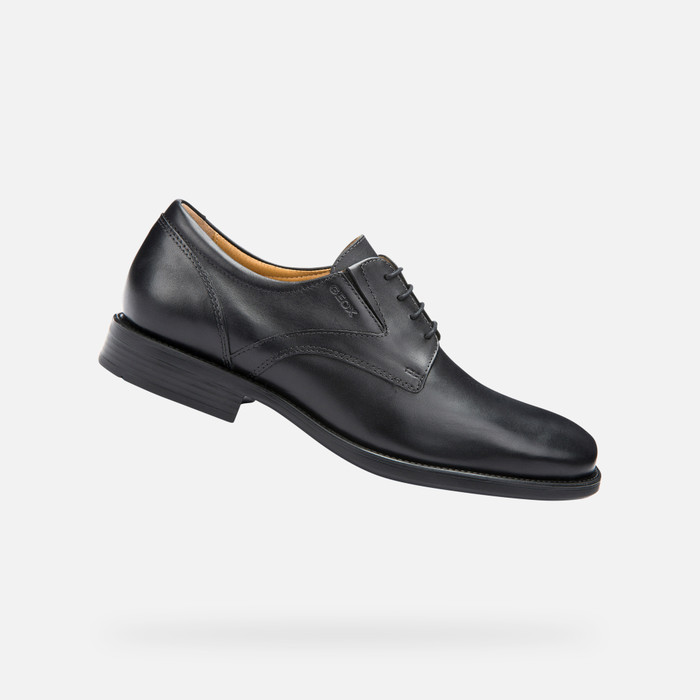Corte licencia Cenar Geox® MO FEDERICO: Men's Black Leather Shoes | FW22 Geox®