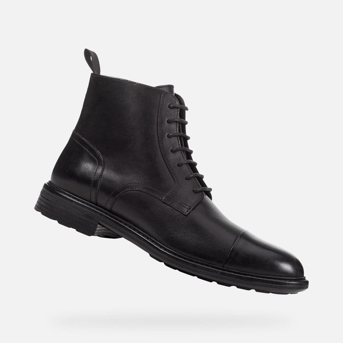 Geox® WALK PLEASURE D: Leather Boots black Man | Geox®