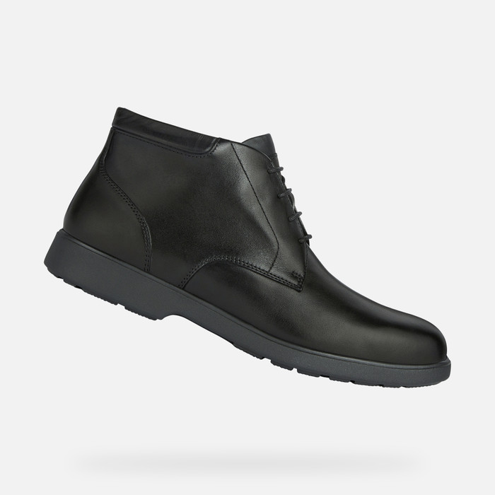 Bloom Nøjagtig Børnecenter Geox® SPHERICA EC11 WIDE: Men's Black Ankle Boots | Geox®