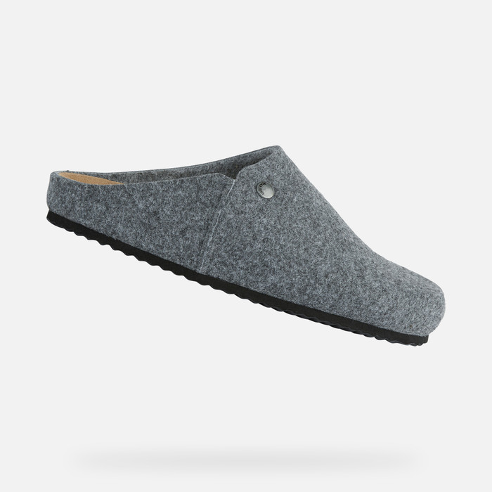 Funeral mantequilla ayer Geox® GHITA: Men's Anthracite Slides Shoes | FW22 Geox®