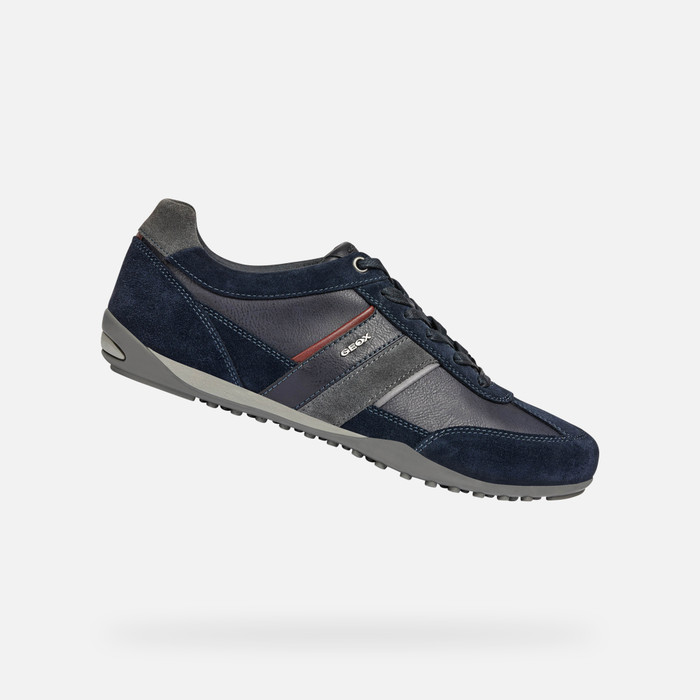 WELLS: Men's Navy blue Low Top Sneakers | Geox® Store