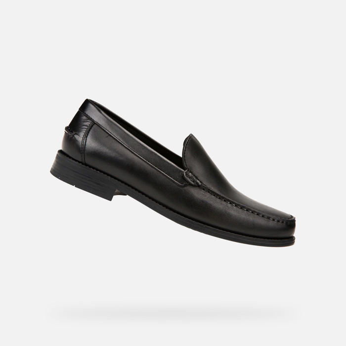 Specialiteit Oraal een miljard Geox® NEW DAMON: Men's Black Leather Loafers | Geox® Online