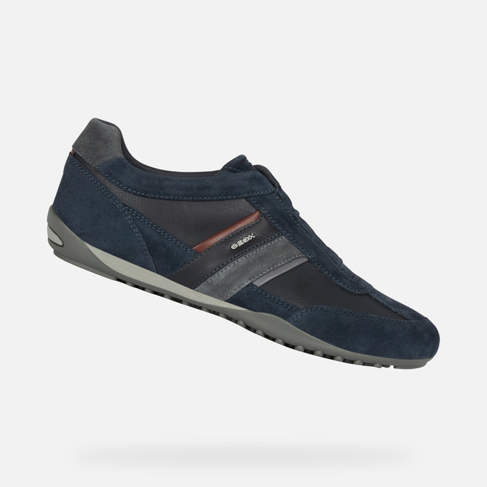 WELLS: Men's Navy blue Laceless Sneakers FW22 Geox®