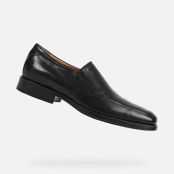 Rodeo Vientre taiko Desventaja Geox® MO FEDERICO: Men's Black Slip-on Leather Shoes | Geox®
