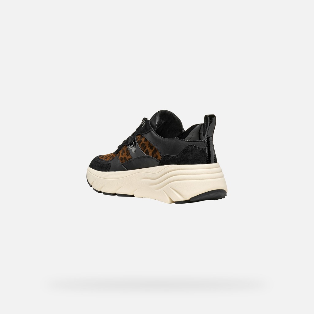 Platform sneakers DIAMANTA WOMAN Nut/Black - image number 3 | GEOX