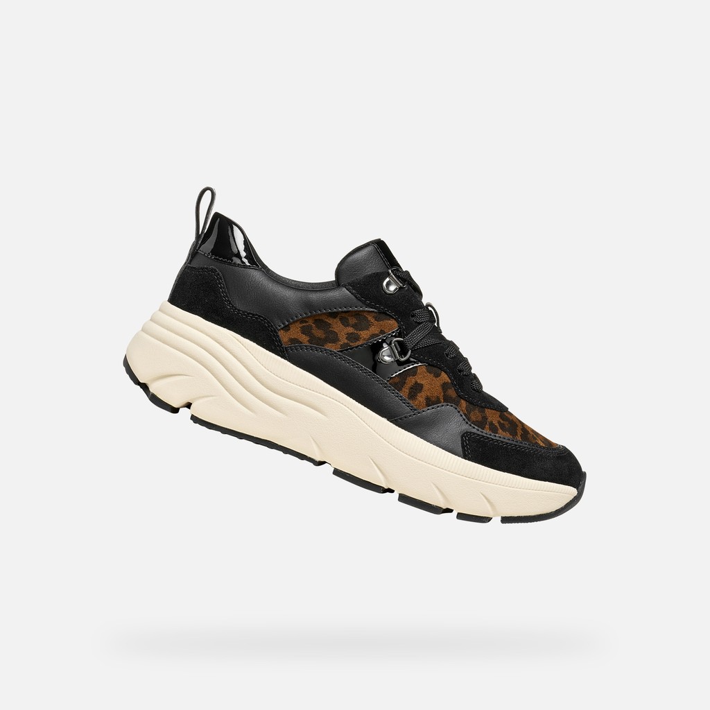 Platform sneakers DIAMANTA WOMAN Nut/Black - image number 0 | GEOX
