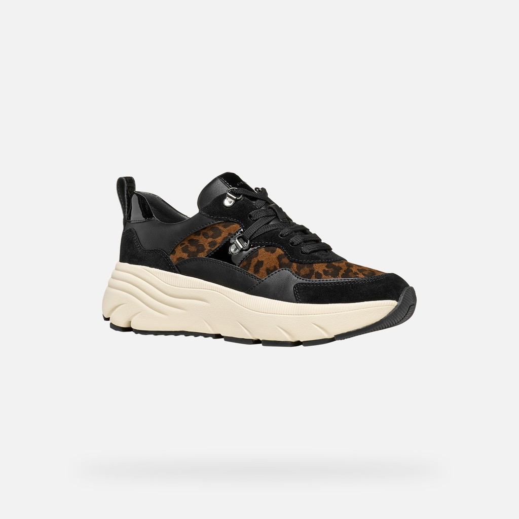Platform sneakers DIAMANTA WOMAN Nut/Black - image number 2 | GEOX