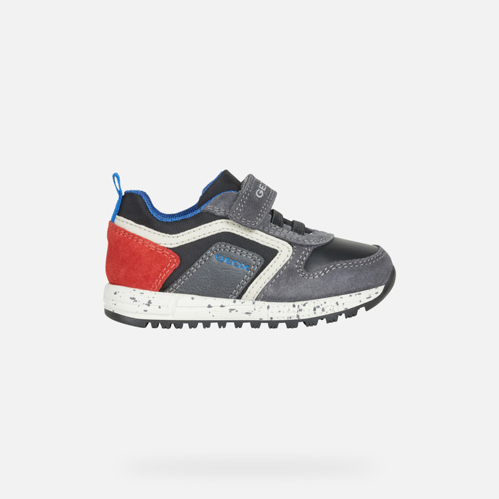 Geox® ALBEN Baby boy: Dark grey and Red Sneakers | Geox® Online