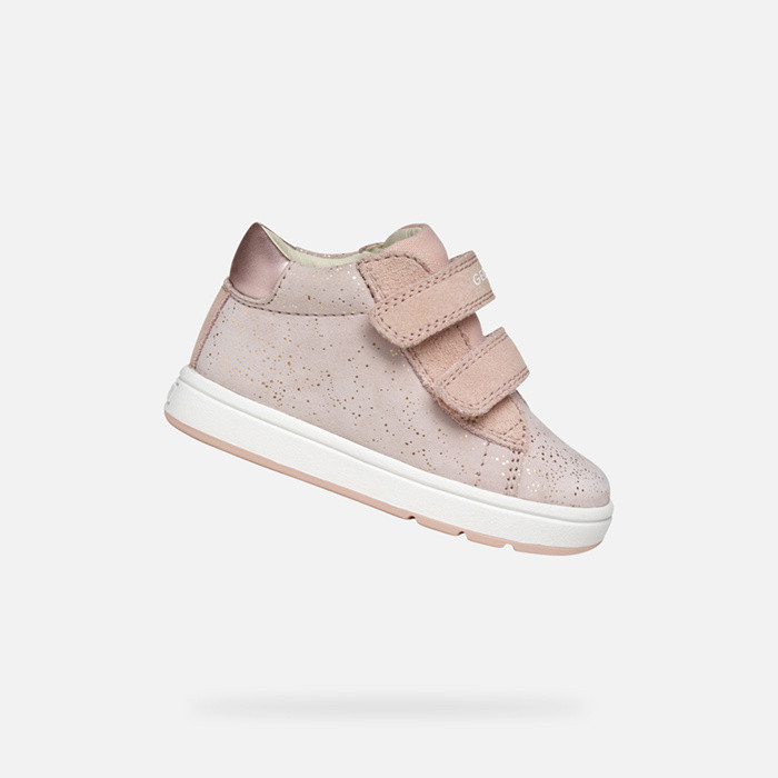 Chaussures à scratch BIGLIA BÉBÉ FILLE Rose clair | GEOX