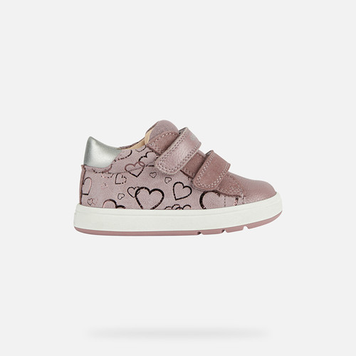 Velcro shoes BIGLIA BABY GIRL Dark Rose/Silver | GEOX