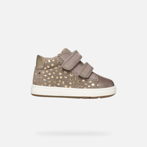 Sneakers with straps BIGLIA BABY GIRL Dark Beige - image number 1 | GEOX