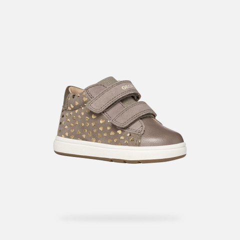 Sneakers with straps BIGLIA BABY GIRL Dark Beige - image number 2 | GEOX