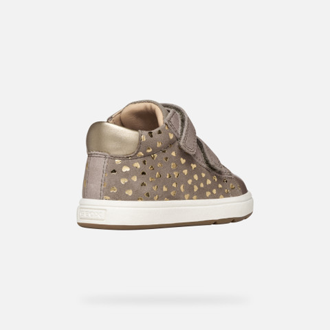 Sneakers with straps BIGLIA BABY GIRL Dark Beige - image number 4 | GEOX